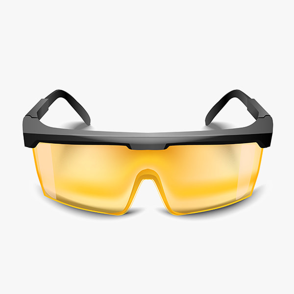 Plastic yellow safety glasses